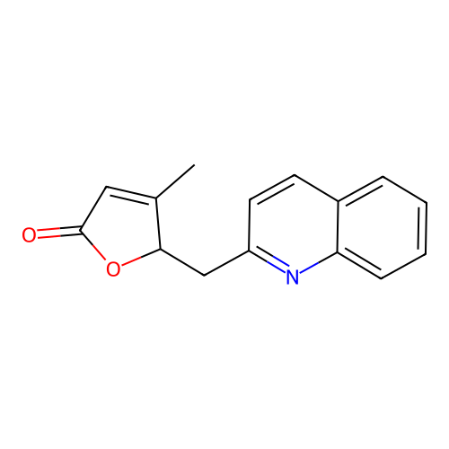 4-methyl-5-(quinolin-2-ylmethyl)furan-2(5H)-one structure