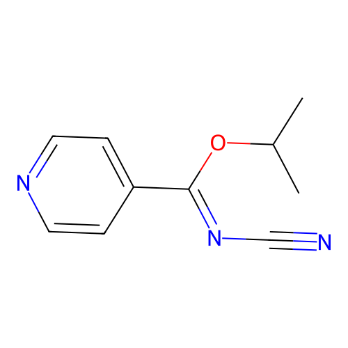 Isopropyl N-cyano-4-pyridinecarboximidate structure