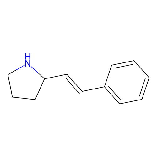 2-((E)-2-phenylethenyl)pyrrolidine structure