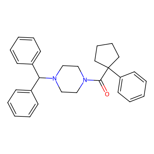 4-(Diphenylmethyl)piperazinyl phenylcyclopentyl ketone structure