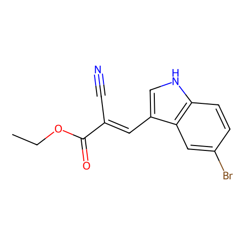 Ethyl 3-(5-bromo-1H-indol-3-yl)-2-cyanoacrylate structure