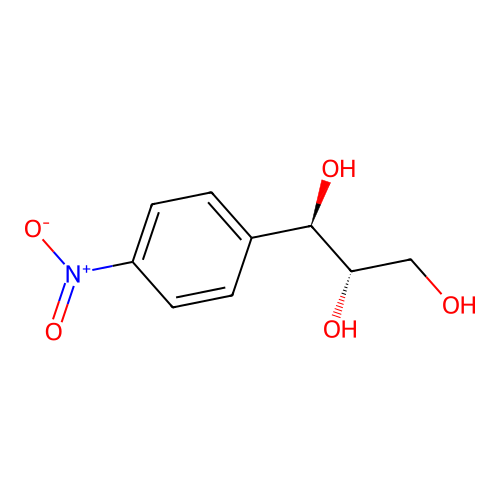 (1R,2S)-1-(4-nitrophenyl)propane-1,2,3-triol structure