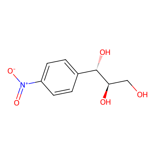 (1S,2R)-1-(4-nitrophenyl)propane-1,2,3-triol structure