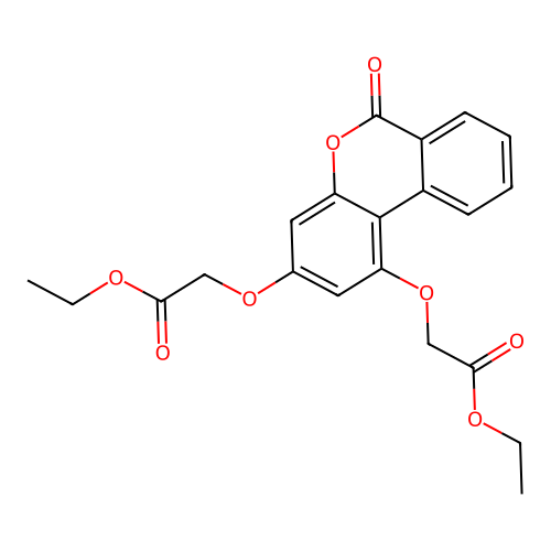 diethyl 2,2'-((6-oxo-6H-benzo[c]chromene-1,3-diyl)bis(oxy))diacetate structure