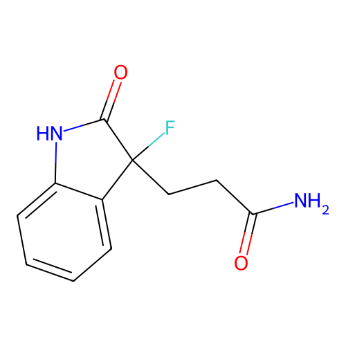 2,3-Dihydroindole-2-one, 3-fluoro-3-aminocarbonylethyl- structure