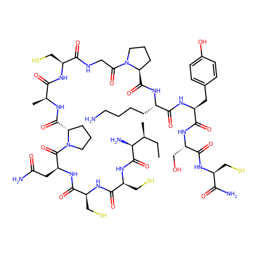 Ile-Cys-Cys-Asn-Pro5-Ala-Cys-Gly-Pro-Lys10-Tyr-Ser-Cys-NH2 structure