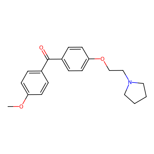 4-(beta(N-Pyrrolidinyl)ethoxy)-4'-methoxybenzophenone structure