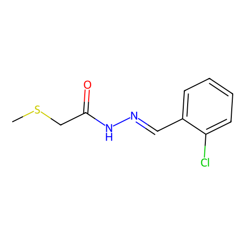 Acetic acid, (methylthio)-, ((2-chlorophenyl)methylene)hydrazide, (E)- structure