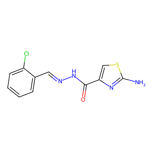 4-Thiazolecarboxylic acid, 2-amino-, ((2-chlorophenyl)methylene)hydrazide, (E)- structure