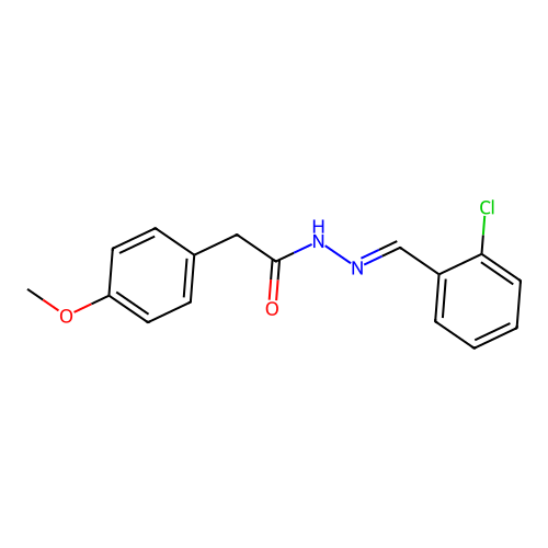 Benzeneacetic acid, 4-methoxy-, ((2-chlorophenyl)methylene)hydrazide, (E)- structure