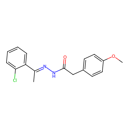 Benzeneacetic acid, 4-methoxy-, (1-(2-chlorophenyl)ethylidene)hydrazide, (E)- structure