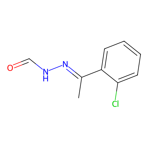 Hydrazinecarboxaldehyde, (1-(2-chlorophenyl)ethylidene)-, (E)- structure