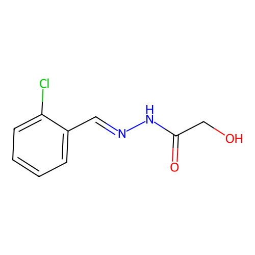Acetic acid, hydroxy-, ((2-chlorophenyl)methylene)hydrazide, (E)- structure