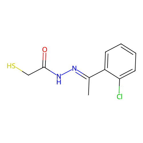 Acetic acid, mercapto-, (1-(2-chlorophenyl)ethylidene)hydrazide, (E)- structure