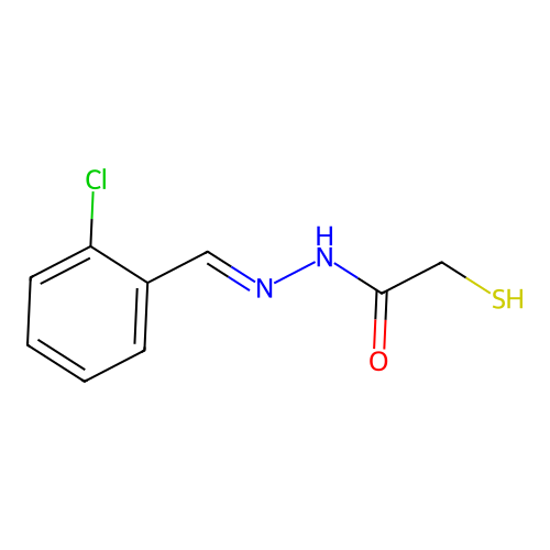 Acetic acid, mercapto-, ((2-chlorophenyl)methylene)hydrazide, (E)- structure