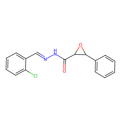 Oxiranecarboxylic acid, 3-phenyl-, ((2-chlorophenyl)methylene)hydrazide structure