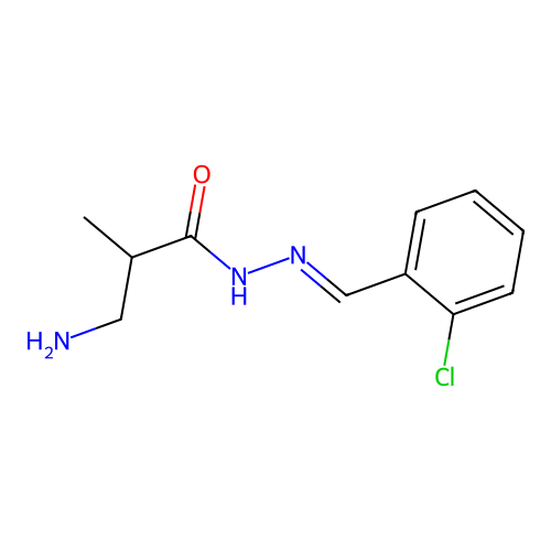 Propanoic acid, 3-amino-2-methyl-, ((2-chlorophenyl)methylene)hydrazide, (E)- structure