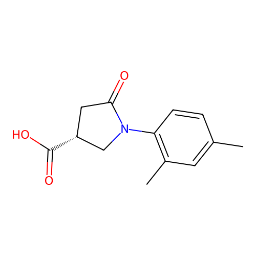 (3R)-1-(2,4-dimethylphenyl)-5-oxopyrrolidine-3-carboxylic acid structure