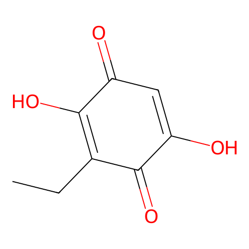 3-Ethyl-2,5-dihydroxy-1,4-benzoquinone structure