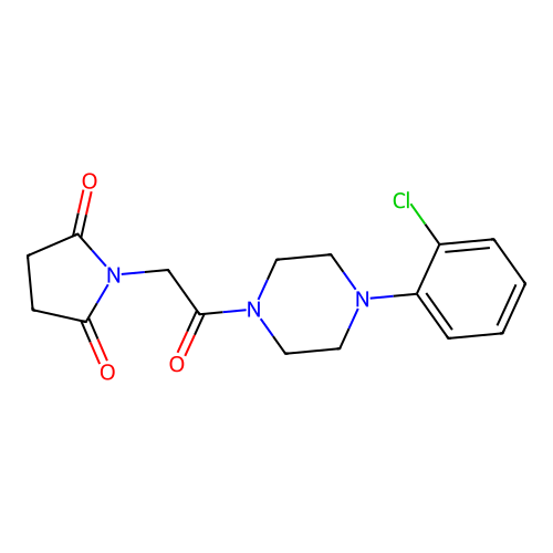 1-{2-[4-(2-Chlorophenyl)piperazin-1-yl]-2-oxoethyl}pyrrolidine-2,5-dione structure