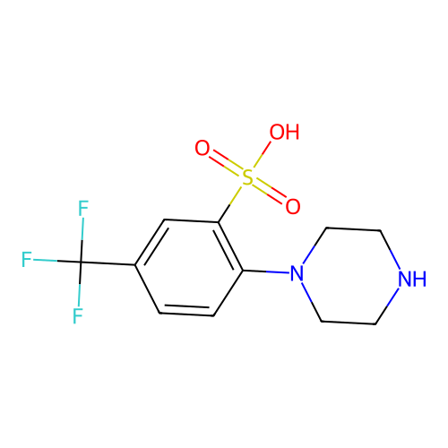 Benzenesulfonic acid, 2-(1-piperazinyl)-5-(trifluoromethyl)- structure