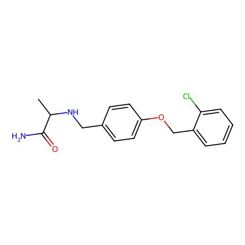 2-[[4-[(2-Chlorophenyl)methoxy]phenyl]methylamino]propanamide structure