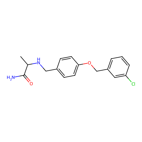 2-[[4-[(3-Chlorophenyl)methoxy]phenyl]methylamino]propanamide structure
