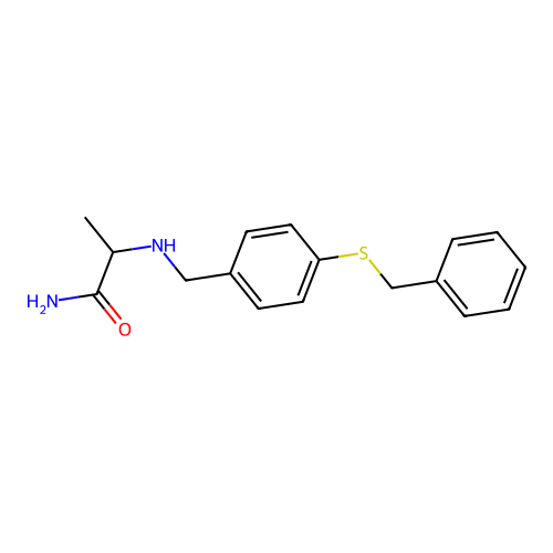 2-[(4-Benzylsulfanylphenyl)methylamino]propanamide structure