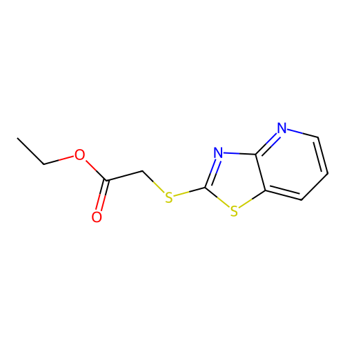 Acetic acid,2-(thiazolo[4,5-b]pyridin-2-ylthio)-,ethyl ester structure