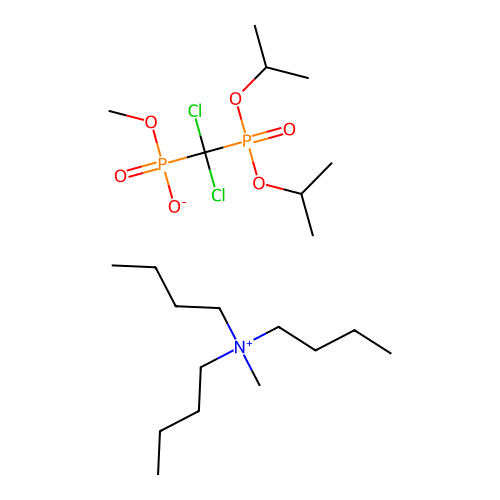 N,N-Dibutyl-N-methylbutan-1-aminiummethyl(dichloro(diisopropoxyphosphoryl)methyl)phosphonate structure