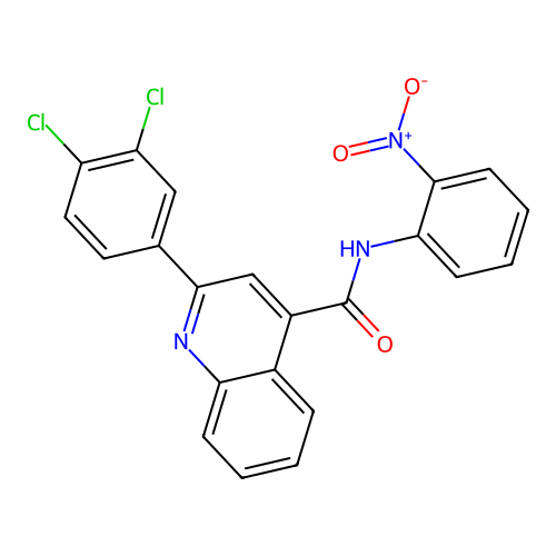 2-(3,4-dichlorophenyl)-N-(2-nitrophenyl)quinoline-4-carboxamide structure