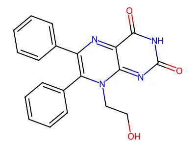 8-(2-Hydroxyethyl)-6,7-diphenyl-pteridine-2,4-dione structure