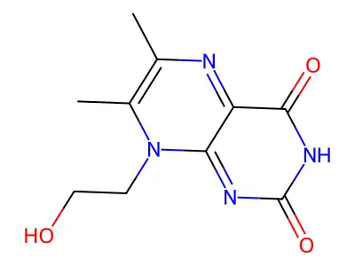 8-(2-Hydroxyethyl)-6,7-dimethylpteridine-2,4-dione structure