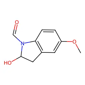 2-Hydroxy-5-methoxy-1-indolinecarbaldehyde structure