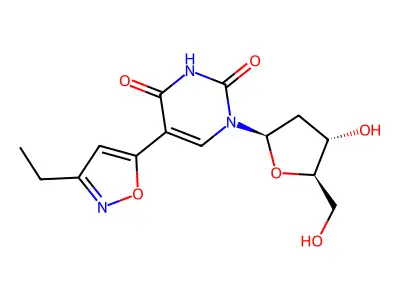 5-[3-Ethylisoxazol-5-yl]-2   -deoxyuridine structure