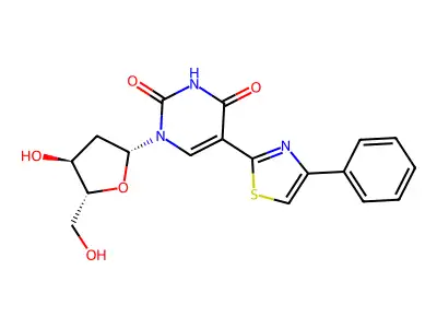 5-(4-Phenyl-2-thiazolyl)-2   -deoxyuridine structure