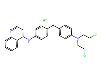 N-(4-((4-(Bis(2-chloroethyl)amino)phenyl)methyl)phenyl)-4-quinolinamine monohydrochloride structure