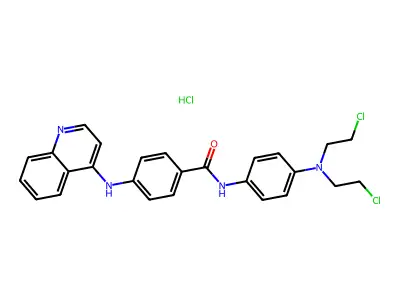 N-(4-(Bis(2-chloroethyl)amino)phenyl)-4-(4-quinolinylamino)benzamide monohydrochloride structure