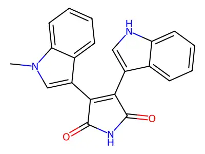 1H-Pyrrole-2,5-dione, 3-(1H-indol-3-yl)-4-(1-methyl-1H-indol-3-yl)- structure