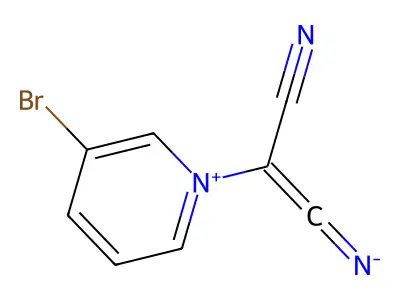 [2-(3-Bromopyridin-1-ium-1-yl)-2-cyanoethenylidene]azanide structure