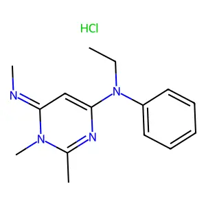 4-(N-ethyl-N-phenylamino)-1,2-dimethyl-6-(methylamino)pyrimidinium chloride structure