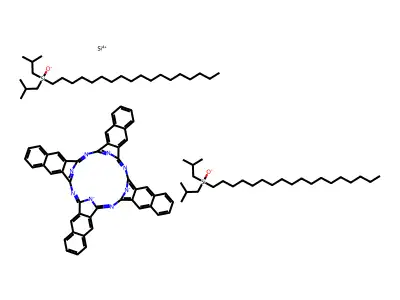 Bis(di-isobutyloctadecylsiloxy)silicon 2,3-naphthalocyanine structure