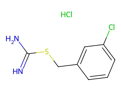 Amino[(3-chlorobenzyl)sulfanyl]methaniminium chloride structure