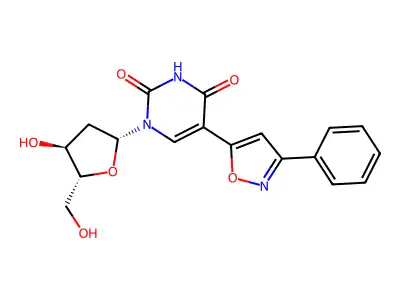5-(3-phenylisoxazol-5-yl)-2'-deoxyuridine structure