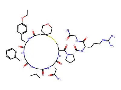 argipressin, 1-(4-thio-4-tetrahydropyranoacetic acid)-O-Et-Tyr(2)-Val(4)- structure