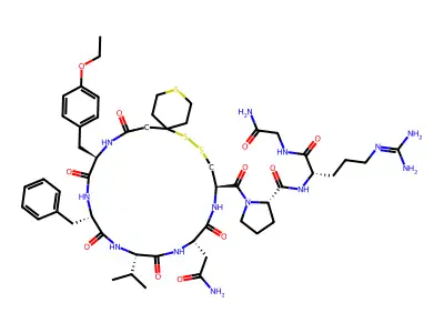 Argipressin, 1-(4-thio-4-tetrahydrothiopyranoacetic acid)-O-Et-tyr(2)-val(4)- structure