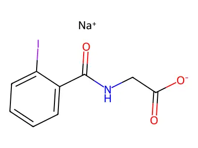Ortho-iodobenzoylglycinate structure