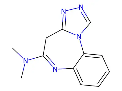 4H-(1,2,4)Triazolo(4,3-a)(1,5)benzodiazepin-5-amine, N,N-dimethyl- structure