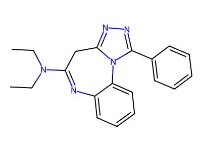4H-(1,2,4)Triazolo(4,3-a)(1,5)benzodiazepin-5-amine, N,N-diethyl-1-phenyl- structure