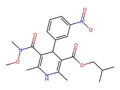 3-Pyridinecarboxylic acid, 1,4-dihydro-2,6-dimethyl-5-((methoxymethylamino)carbonyl)-4-(3-nitrophenyl)-, 2-methylpropyl ester structure